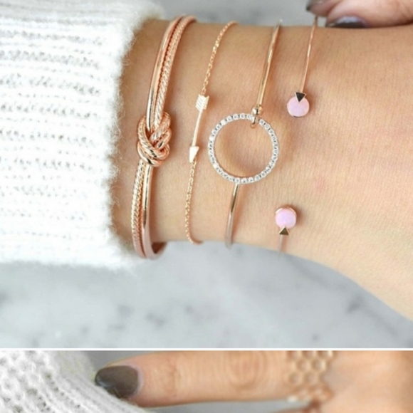 Stacking Crystal Chain Arrow Bracelets - Picture 2 of 8